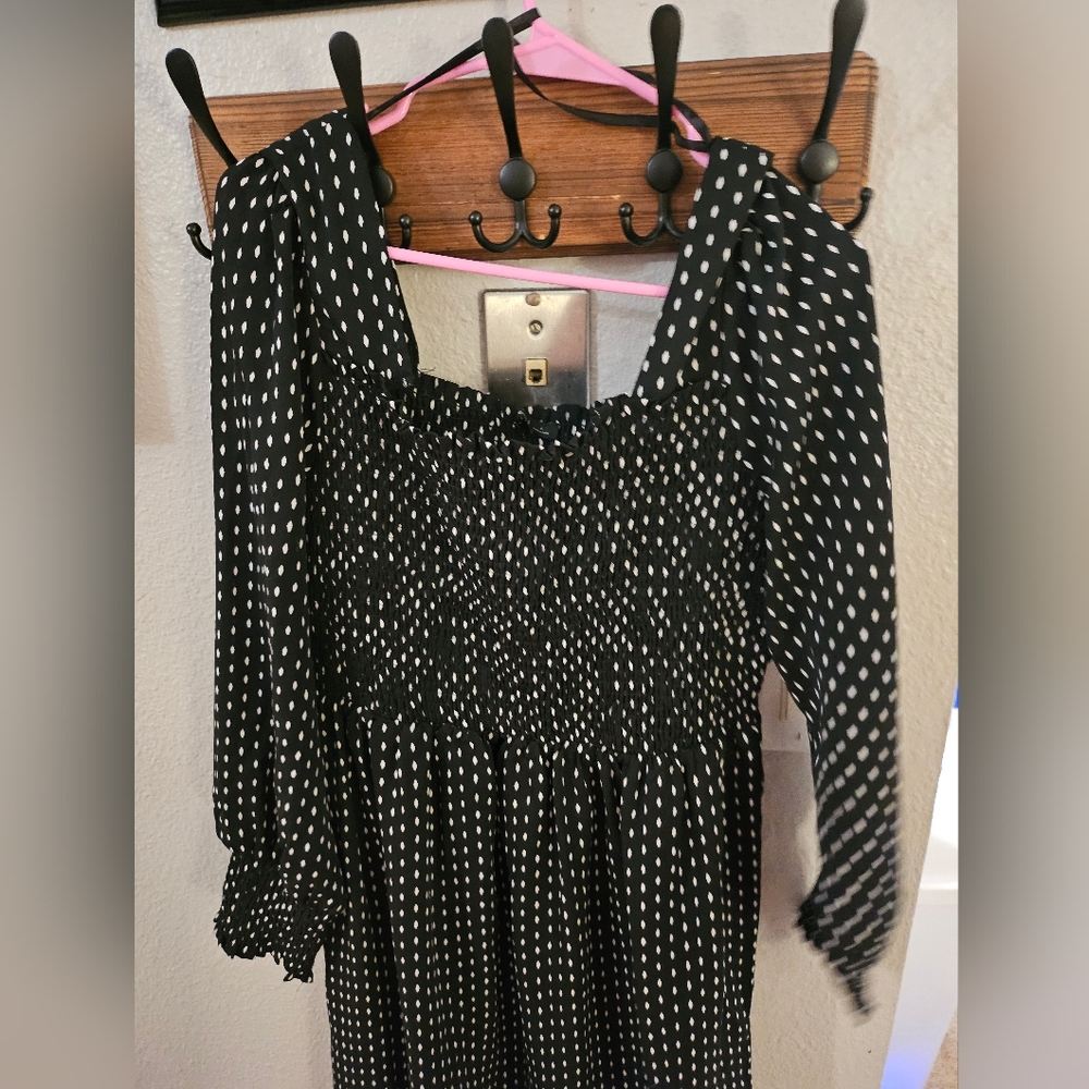 Black and white polka dot dress